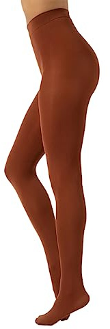 CALZITALY Collants Opaque en Douce Microfibre de Couleur | S, M, L, XL, XXL, 3XL, 4XL | 80 DEN | Fabriqué en Italie (S, Burnt Henna)