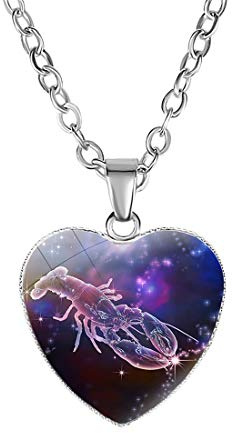 Caimeytie flicka hänge barn hänge halsband horoskop stjärntecken, Glas