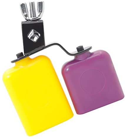 Milisten Cencerro Percusión Kit De Bloque De De Tono Alto Y Bajo Accesorio De Instrumentos De Percusión Con Soporte Ajustable Para Batería Y Soportes De Montaje