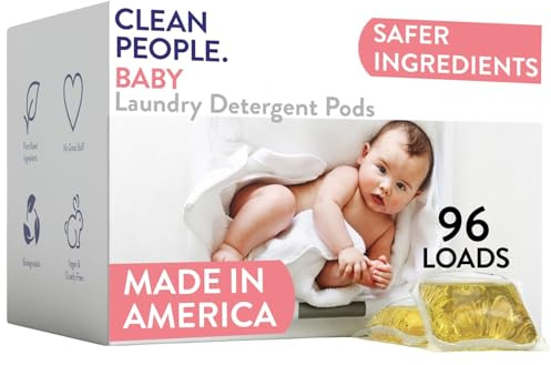 The Clean People Laundry Detergent Capsules - Recyclable Packaging, Hypoallergenic, Stain Fighting - Ultra Concentrated, Laundry Soap - Baby (Unscented), 96 Pack