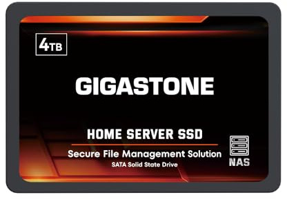 Gigastone Home NAS SSD 4TB 24/7 Durable TLC High Durability Personal Server Cloud Data Storage RAID 3D NAND 2.5 Inch SATA III Internal Solid State Hard Drives
