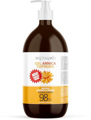Arnika Maxi Format 1 Kilo für Pferde, 98%, extra starke Formel, Arnika-Gel für Massage, Arnika-Creme für Muskeln, intensive Wirkung, 100% Made in Italy BELL'ITALIABIO