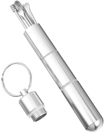 Beaupretty Set de 7 Cucharas para Cerumen, Herramientas de Limpieza de Oídos Prácticas, Portátiles Acero Inoxidable para Uso Higiénico Hogar