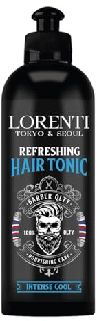 Lorenti Refreshing Hair Tonic 200 ml | Intense Cool acqua per capelli con mentolo e menta, rinfrescante cura del cuoio capelluto contro prurito e secchezza | Tonico dopobarba da uomo per capelli e