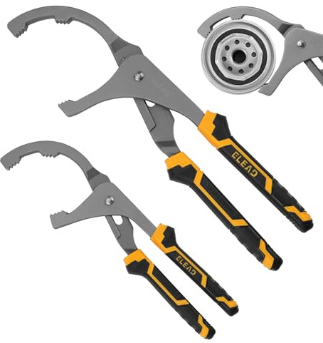 ELEAD Adjustable Oil Filter Wrench Set - 9 & 12 Oil Filter Pliers Oil Filter Removal Tools for Cars, Trucks, Motorcycles - Durable Carbon Steel, Ergonomic Grip, Easy Access Design