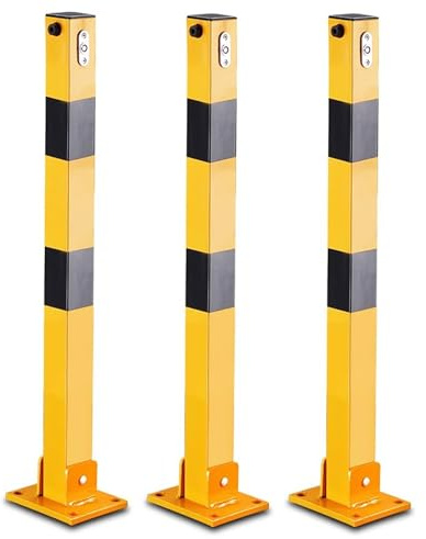 Barrera de estacionamiento plegable para seguridad en la entrada, poste de tope de garaje con bloqueo de suelo, bolardo de seguridad para bloqueador de espacio de estacionamiento