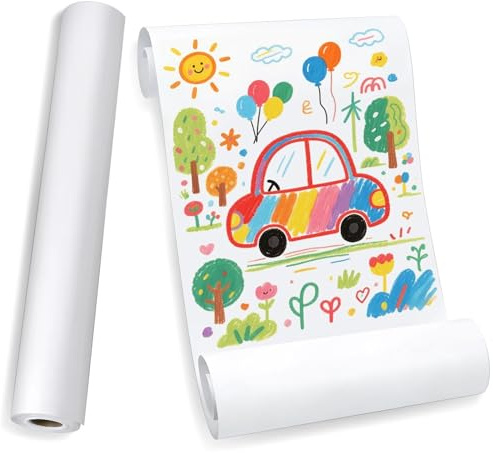 Staranry Rouleau de Papier à Dessin Blanc 40 cm x 20 m – 70 g/m² Rouleau de Papier Recharge, Papier à Dessin en Rouleau pour Chevalet et Tableau Enfant, Peinture, Croquis, Loisirs Créatifs