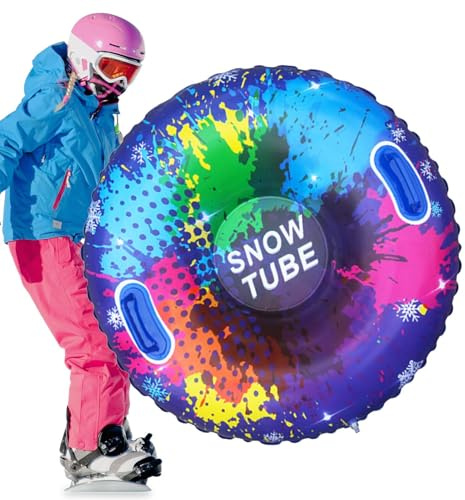 Tube À Neige – Luge Gonflable De 85 Cm, Anneau À Neige d'hiver, Construction en PVC Résistant Au Froid, Poignée Renforcée, Équipement Coulissant Circulaire Robuste | Équipement D'activités De en