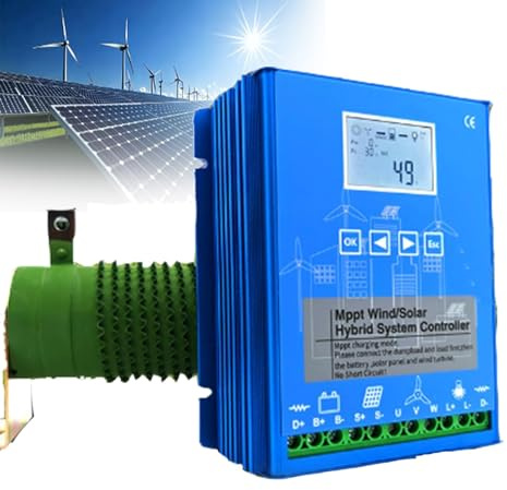Vindgeneratorkit med laddningsregulator för vertikal vindkraftverk, Hybrid vind- och solladdningsregulator, off-grid MPPT för vindkraftverk och solpanel, effektiv laddare för