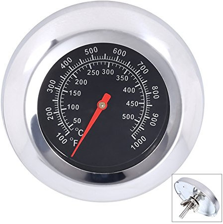 Qiorange Thermomètre Pour Barbecue Grille En Acier Inoxydable Outils De Barbecue BBQ Grill Thermometer Temp Gauge 50 à 500 °C, 100 à 1000 ℉ (Type C 500°C)