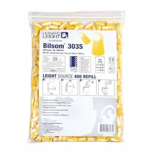 Bilsom 1006187 303S Gehörschutzstöpsel Nachfüllpackung 33 dB einweg EN 352-2 200 Paar