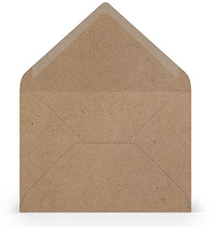 PAPERADO 50 Briefumschläge DIN B6 Kraftpapier - 100 g/m² Kuvert Ohne Fenster 17,8 x 12,5 cm - Umschläge mit Nassklebung spitze Klappe
