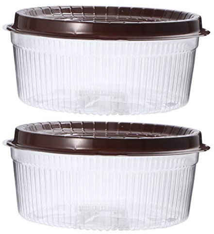 Yardwe 20pcs Plastic Cake Containers Carriers Clear Cake Boxes with Lids 9.5 Inch Bakery Dessert Take out Packing Case for Birthday Christmas Black