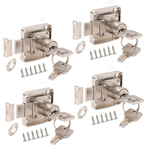 YOUTU® Möbelschloß Zylinder-Möbelschloss 22mm Schrankschloss Schloß Schrank Set, Schlosskörper Aus Druckguss-Edelstahl, Hlüssel aus reinem Kupfer. (Alle Schlüssel Gleich Schlösser)
