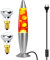 DoRight Lampada Lava Classica Lampada Lava Cera Gialla/Alluminio Liquido Rosso per un Tranquillo Relax, 13,38 Pollici, con 2 Confezione Lampadina Lava R39 25W E14, AC 220-240V, Spina EU, Base Argento