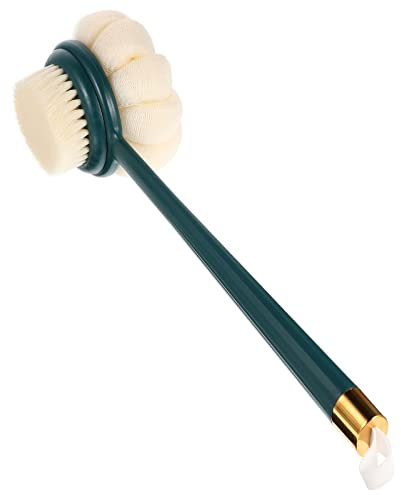 XTYPE Cepillo corporal baño ducha esponja forhandle exfoliante lufa palo limpiador cepillos piel ducha (color: verde)