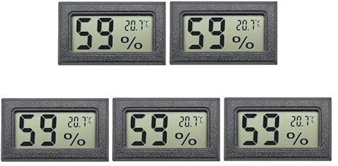 Taikuwu 5PCS Mini Thermomètre Hygromètre Numérique Intérieur - Capteur Température et Humidité avec Précision Haute, pour Caves, Placards, Réfrigérateurs, Jardins, etc.