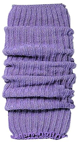 Beinstulpen für Damen Warme Stulpen Damen Extra Warm Beinwärmer Winter Strick Häkelarbeit Legwarmers Stricken Beinstulpen Damen 90er Jahre Kostüm Kleidung Karneval Accessoires (Light Purple, One Size)