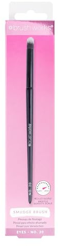 Brushworks No.20 Smudge Brush – Dense Eyeshadow & Eyeliner Smudging Brush for Precision Blending, Lower Lash Line Smudging & Smoky Eye Looks, Vegan & Cruelty-Free