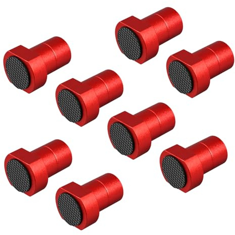 8 Pack Aluminum Alloy Bench Dogs Woodworking Workbench Clamp, Workbench Positioning Planing Plug Bench Dog Clamp Accessory for 19mm / 20mm Dog Hole (Red,19mm)