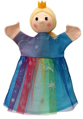 Marionette Märchenfigur Handpuppe Prinzessin 30 cm, Mehrfarbig, für Kasperletheater