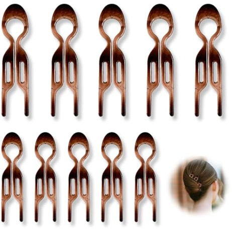 OUDQFCJ 10 Stück Französische Haarspange Kunststoff U-Förmige Haarnadeln Starke Langlebige Pins French Twist Hair Pin Styling Accessoires für Mädchen und Frauen mit Feinem Dickem