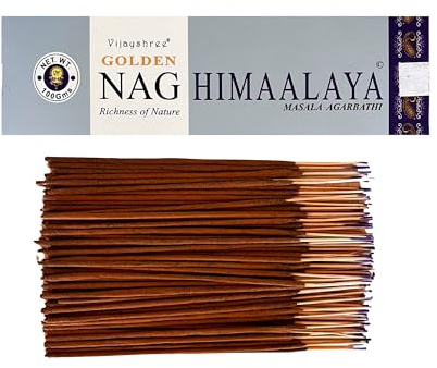 Varillas de Incienso Vijayshree Golden Nag Himaalaya de 100 g - 5 Paquetes de 20 g (70-90 Varillas) - Aromaterapia - Meditación - Yoga - Packaging EcoFriendly