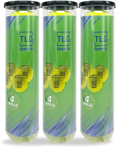 TLG Tennis Balls for Adults & Kids - Practice Tennis Ball Pack - Durable for Training, Padel, Matches, and Outdoor Play (12 Balls)