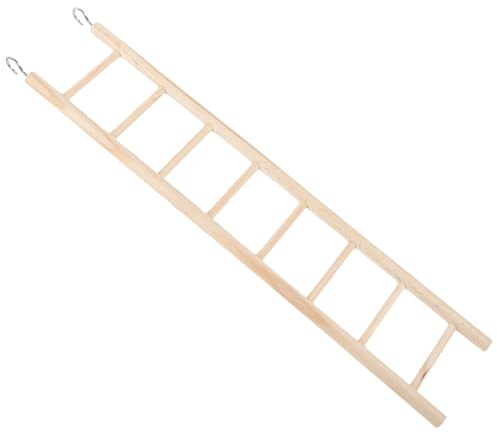 VICASKY Scala in Legno per Uccelli e Pappagalli, Giocattolo da Arrampicata Stimolante e Masticabile per Gabbie di Uccellini e Criceti, Colore Khaki