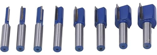 Juego Fresas Ranurado Carpintería 8 Piezas Doble Filo Carburo Tungsteno para Madera MDF Aglomerado Contrachapado Proyectos Marcos Puertas