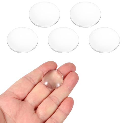 PATIKIL 5 st konvexa linser, 25 mm OD 36 mm brännvidd förstoringsglas lins optiska linser borosilikat förstoringsglas platt konvex för gör-det-själv hantverk kontor hem vetenskap LED spotlights
