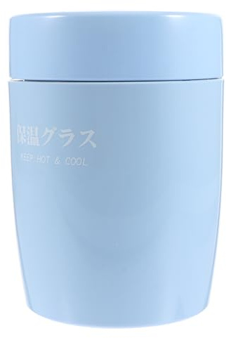 Homoyoyo Thermal Porridge Cup Portable Breakfast Soup Jar Sealed Leakproof Milk Container Sky Blue Insulated Food Jar for Travel and Office Use