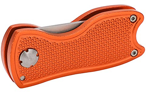 Sorandy Herramienta Divot, Tenedor Verde Plegable de Aleación de Aluminio de Acero Inoxidable con Marcador de Bola Magnético, Ideal para Reparación de Cursos (Orange)