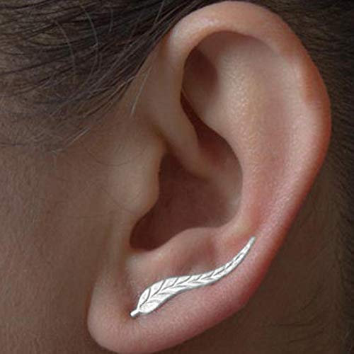 TseenYi Ohrkletterer-Ohrringe, winzige silberfarbene Ohrstecker, Charm-Ohrklemmen, Ohrmanschetten, Ohrschmuck für Frauen und Mädchen (Silber)