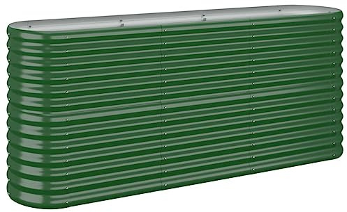 vidaXL Odlingslåda galvaniserat stål 152x40x68 cm grön