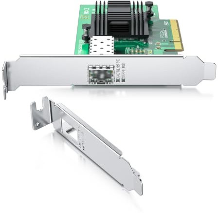 REDLUX 10Gb Ethernet PCIE Network Card for Intel X520-DA1, 82599ES Chip,Single SFP+ Port,PCIe 2.0x8, 10G NIC Card with half & full height bracket Support Windows 7/8/10/Linux/Vmware