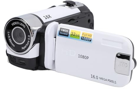 Elprico Caméscope Vidéo, Zoom Numérique 16X, écran D'affichage coloré de 2,4 Pouces, Caméra Anti-secousse pour Youtube, Caméscope D'Enregistrement Vidéo en Boucle pour Enregistrement de