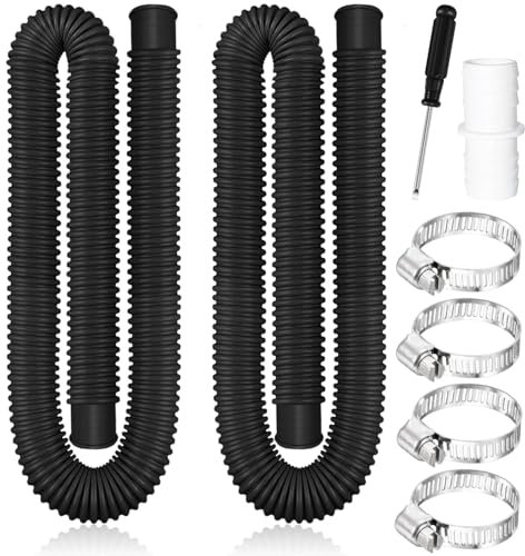 2 Pièces Tuyau Piscine 32mm,150 CM Tuyau pour Piscine Hors Sol avec 4 Pinces Métalliques