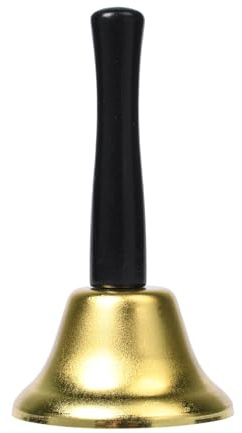 Pumwoy Campana de Mano 12 * 6.5cm, Campana de Llamada de Mano, Campanilla de Mesa con Mango, Cloche para Restaurantes, Escuelas, Navidad