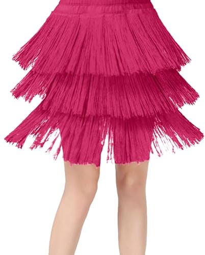 NaLatia Gonna Bambina da Ballo con Nappe per da Ballo con Frange A Strati Mini Gonne Invernali Latino Americano Vestito Carnevale