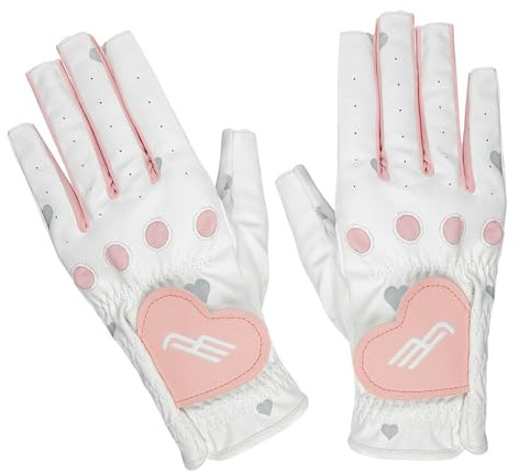 QUXVUIS Eleganti guanti da golf senza dita in pelle PU per donna, regolabili e traspiranti, eleganti e comodi guanti da golf appositamente progettati per le donne, Rosa, Digitare 19