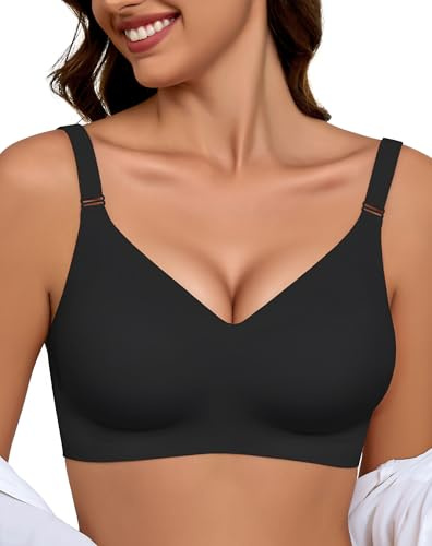 EIISSION Dam BH gelé BH för kvinnor push-up BH trådlös sömlös bh komfort icke trådbunden vadderad bralette mjukt stöd t-shirt BH bekväm vardags-bh normal & plusstorlek