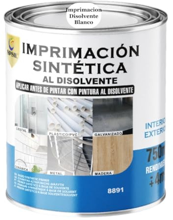 SPSIL Imprimación Antioxidante para Metal y Madera Imprimacion Disolvente Blanco 750ml, Fondo Universal con Protección Antióxido - Alta Adherencia - Secado Rápido - Interior y Exterior