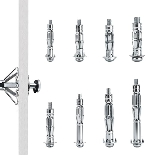 60 Pcs M4 M5 M6 M8 Pasadores Huecos de Metal | Tacos de Metal para Cavidades, Tacos Anclajes Metálicos para Cavidades de Metal, Taco de Expansión para Placas de Yeso