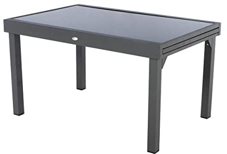 Hespéride - Ausziehbarer Gartentisch Piazza in Anthrazit- und Graphitgrau - 10 Plätze - Graphit