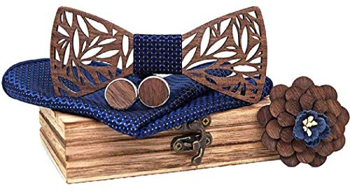 BEFORBIO Noeud papillon bois fait main, chic et tendance, accessoire mode ou idée cadeau. Ajustable facilement.