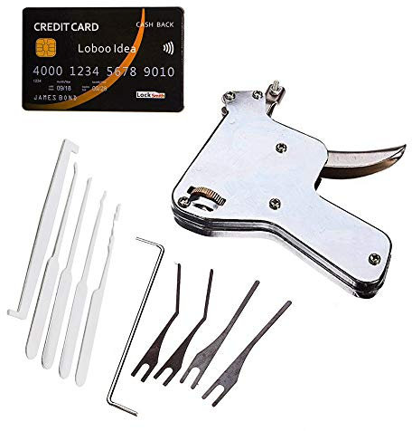 Loboo Idea Lock Pick Gun Fabbro Tool Apriporta (UP) e Loboo Idea Kit di strumenti di prelievo serratura con carta di credito
