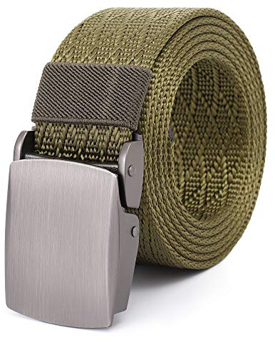 Mile High Life Bälte i nylonväv, militärbälte för utomhusbruk, TSA-säkert spänne i plast/metall, 142CM