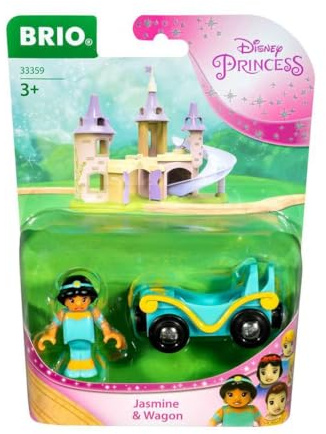BRIO World Disney Princess Jasmine and Train Carriage for Kids Age 3 Years Up - Wooden Railway Add On Accessories