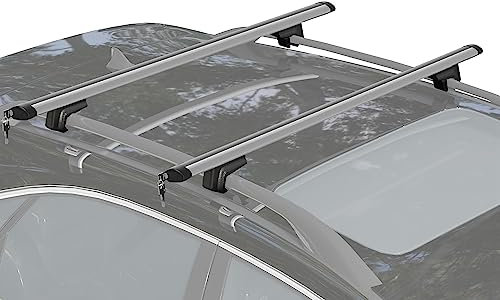 HOMCOM Barre Portapacchi per Auto con Serratura e Chiavi, Barre Portatutto in Lega di Alluminio 123.5cm, Max. 75kg